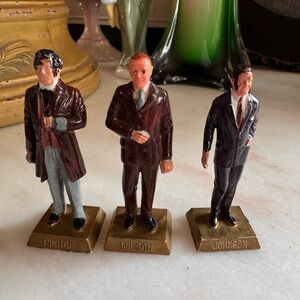 Vintage Marx Hand-Painted Plastic Presidential Figures –Johnson, Pierce & Wilson